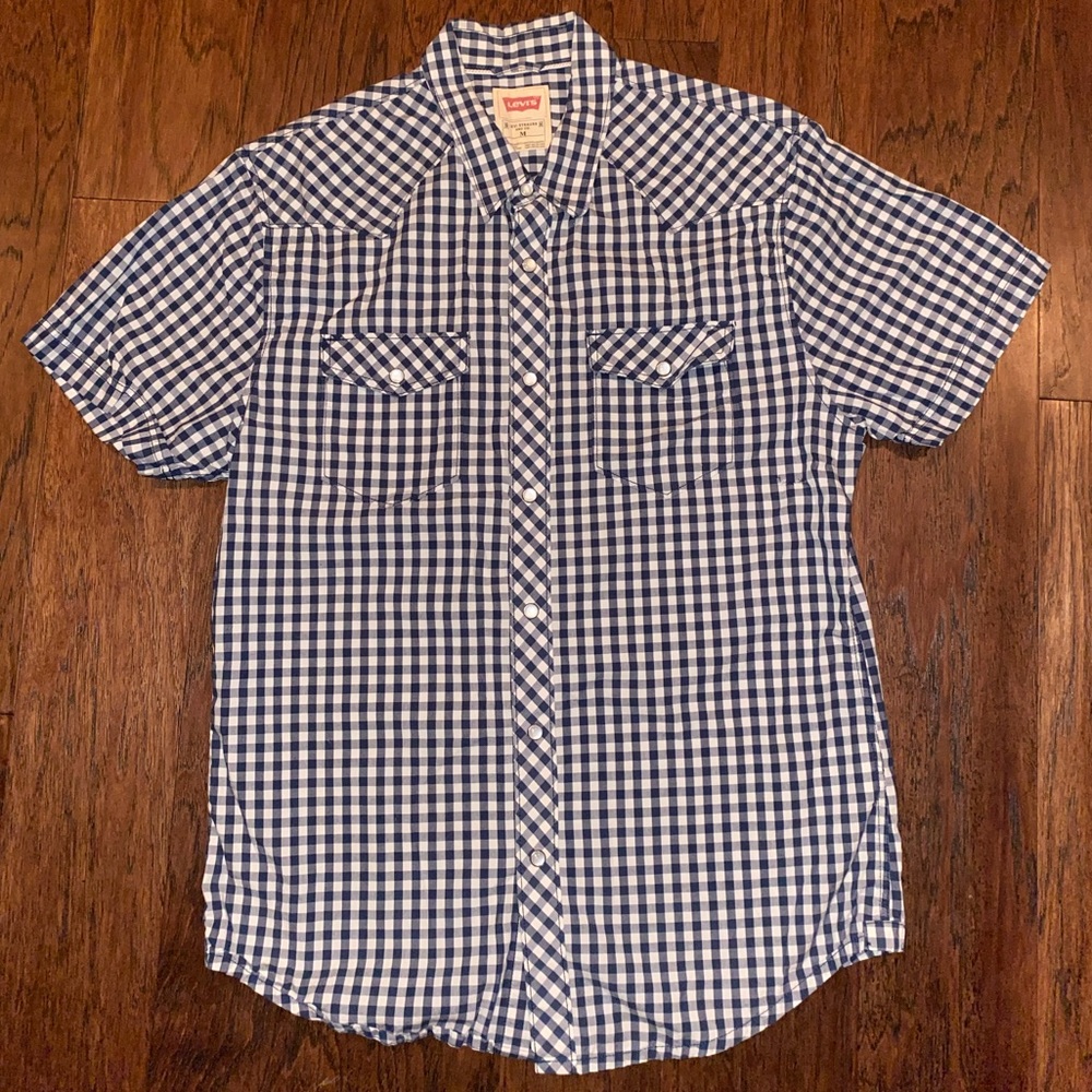 Levi’s Men’s Medium Western Short Sleeve Snap Shirt Geometric Pattern
